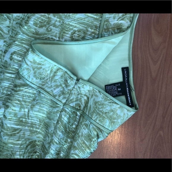 Linda Allard Ellen Tracy Green Silk Shirt - Picture 16 of 16